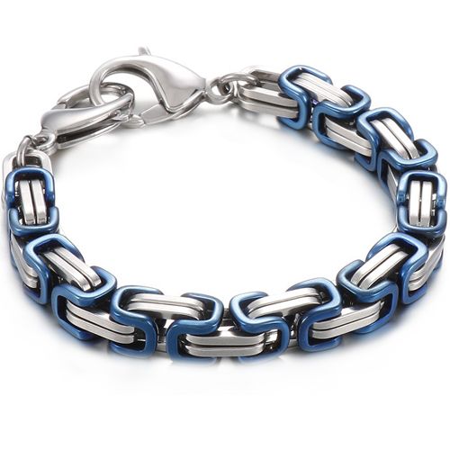 ***COI Titanium Bracelet With Black/Blue/Purple Ceramic and Steel Clasp(Length: 8.27 inches)-00050BB