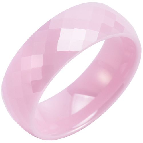 ***COI Pink Ceramic Faceted Ring-00062BB