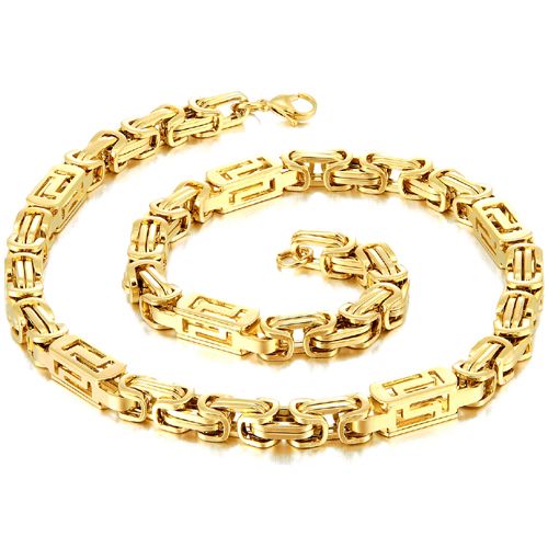 *COI Titanium Gold Tone/Silver Celtic Bracelet/Necklace With Steel Clasp(Length: 8.27 inches/21.25 inches)-00131BB