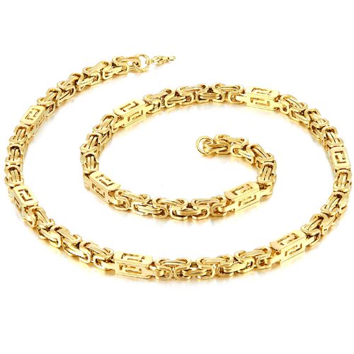 *COI Titanium Gold Tone/Silver Celtic Bracelet/Necklace With Steel Clasp(Length: 8.27 inches/21.65 inches)-00133BB