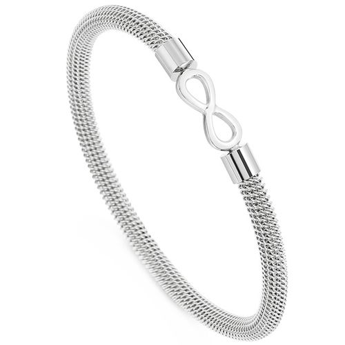 ***COI Titanium Black/Gold Tone/Silver Infinity Bracelet With Steel Clasp(Length: 7.67 inches)-00164BB