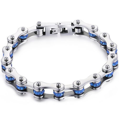 ***COI Titanium Blue Cubic Zirconia Bracelet With Steel Clasp(Length: 8.27 inches)-00240BB
