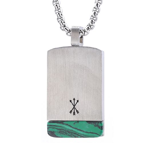 ***COI Titanium Green Malachite/Tiger Eye Pendant-00253BB