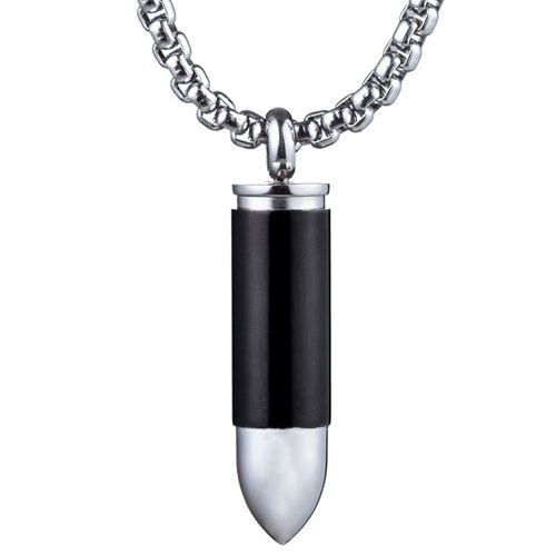 ***COI Titanium Black Silver Bullet Pendant-00307BB