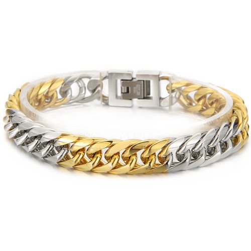 ***COI Titanium Gold Tone Bracelet With Steel Clasp(Length: 7.87 inches)-00316BB