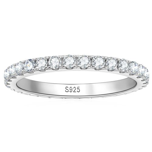 ***COI Sterling Silver 925 Eternity Ring With Moissanite-00370BB