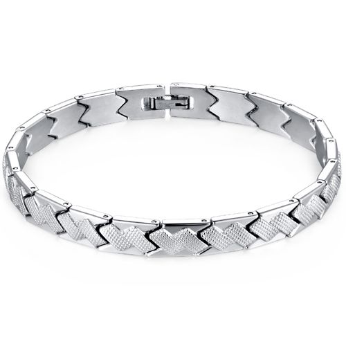 ***COI Titanium Black/Silver/Gold Tone Bracelet With Steel Clasp(Length: 8.27 inches)-00409BB