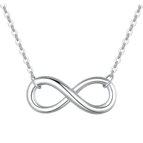 ***COI Titanium Gold Tone/Silver Infinity Necklace(Length:19.68 inches)-00455BB