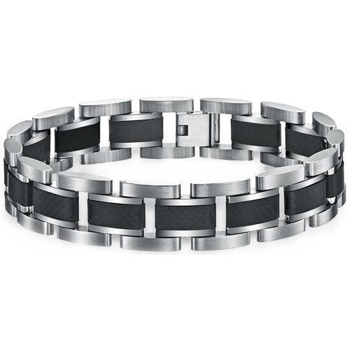***COI Titanium Carbon Fiber Bracelet With Steel Clasp(Length: 8.27 inches)-00493BB