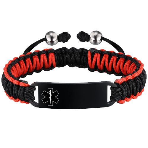 ***COI Black Titanium Medical Alert Bracelet(Length: 8.27 inches)-00637BB