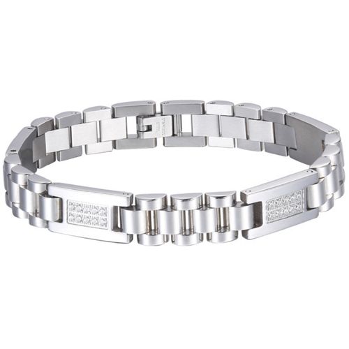 ***COI Titanium Cubic Zirconia Bracelet With Steel Clasp(Length: 8.27 inches)-00681BB