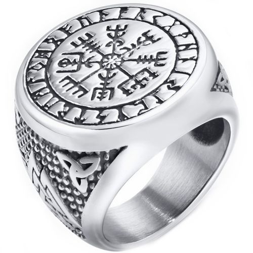 ***COI Titanium Black Silver Trinity Knots Celtic Ring-00751BB