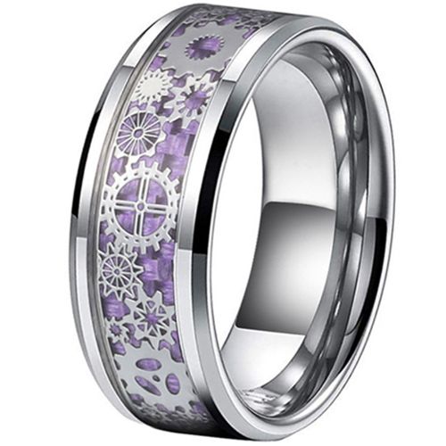 ***COI Titanium Gears Ring With Carbon Fiber-00955BB