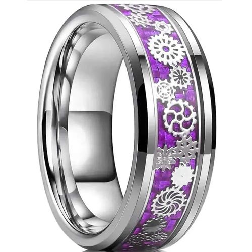 ***COI Titanium Gears Ring With Carbon Fiber-00955BB
