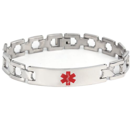 ***COI Titanium Medical Alert Bracelet With Steel Clasp(Length: 8.27 inches)-01081BB