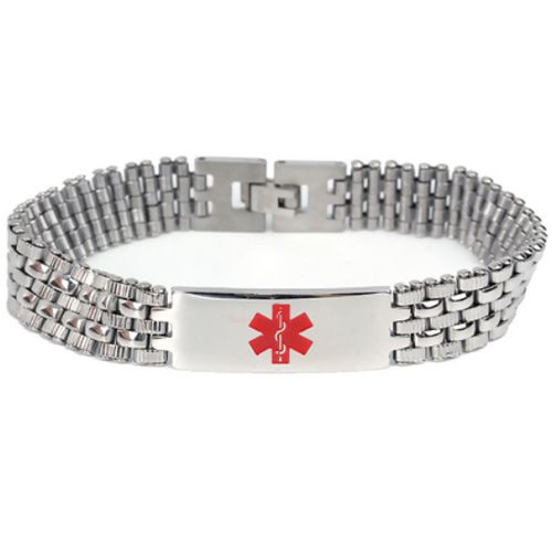 ***COI Titanium Medical Alert Bracelet With Steel Clasp(Length: 8.27 inches)-01082BB