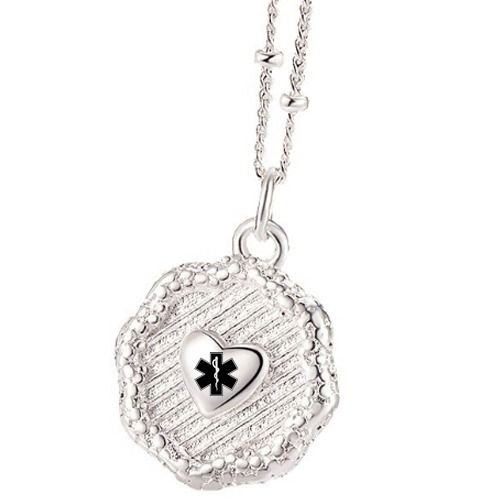 ***COI Titanium Medical Alert Heart Pendant-01094BB