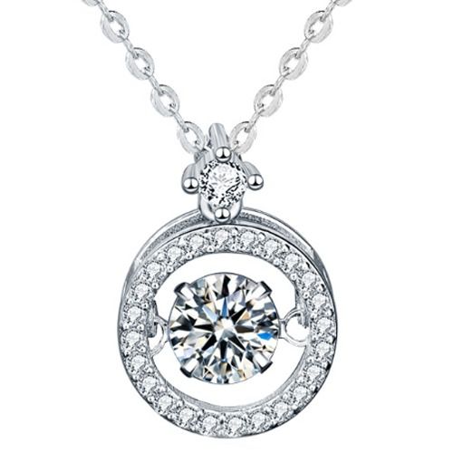 ***COI Sterling Silver 925 1 Carat Solitaire Moissanite Pendant-01104BB