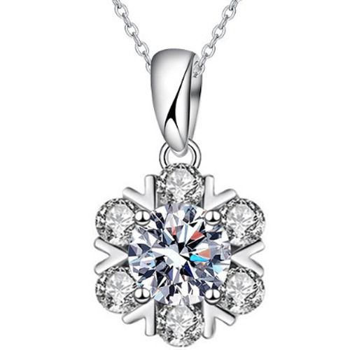 ***COI Sterling Silver 925 Gold Tone/Silver 1 Carat Solitaire Moissanite Pendant-01107BB