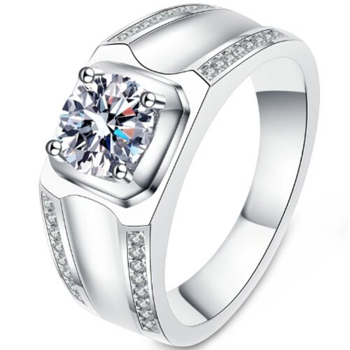 ***COI Sterling Silver 925 1 Carat Moissanite Solitaire Ring-01117BB