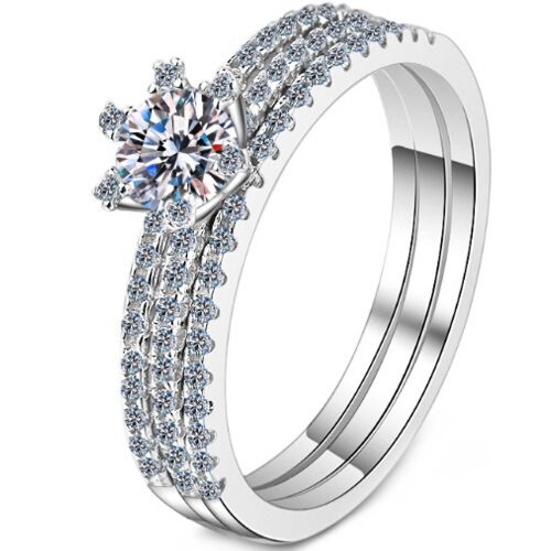 ***COI Sterling Silver 925 1 Carat Moissanite Solitaire Ring-01118BB