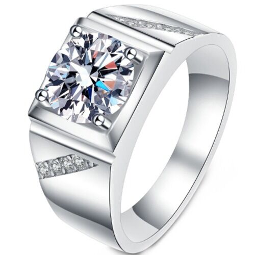 ***COI Sterling Silver 925 1 Carat Moissanite Solitaire Ring-01134BB