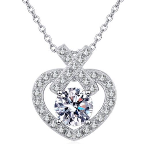 ***COI Sterling Silver 925 1 Carat Moissanite Solitaire Pendant-01144BB