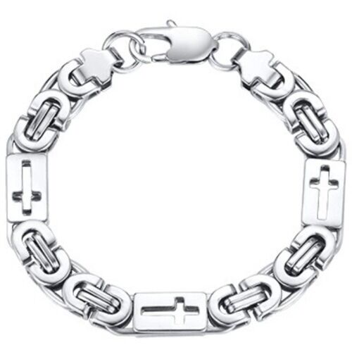 ***COI Titanium Cross Bracelet With Steel Clasp(Length: 7.48 inches)-01166BB