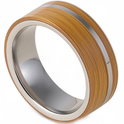 ***COI Titanium Ring With Koa Wood-01212BB