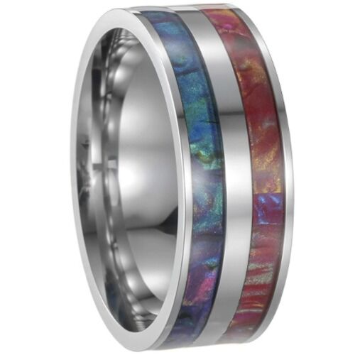 ***COI Titanium Abalone Shell Ring-01249BB