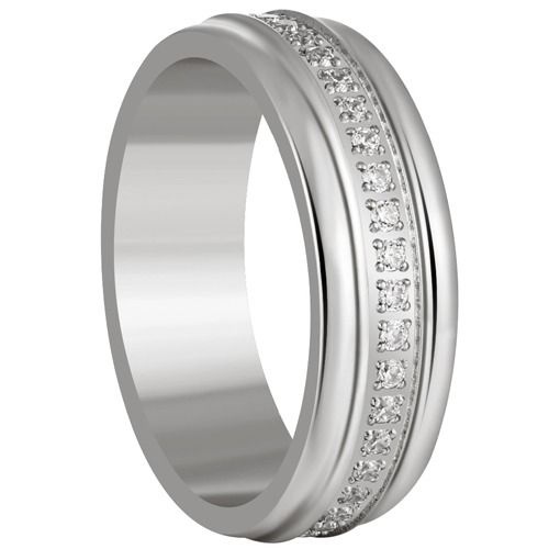 ***COI Titanium Gold Tone/Silver Ring With CNC Cubic Zirconia-01268BB