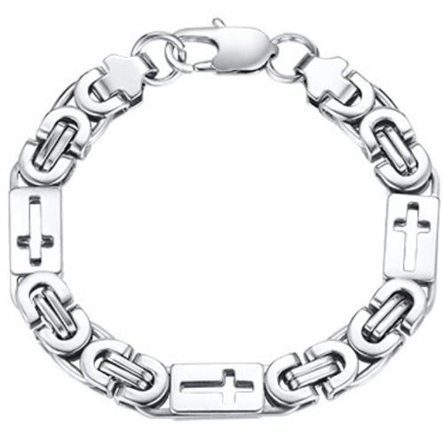 ***COI Titanium Cross Bracelet With Steel Clasp(Length: 8.66 inches)-01294BB