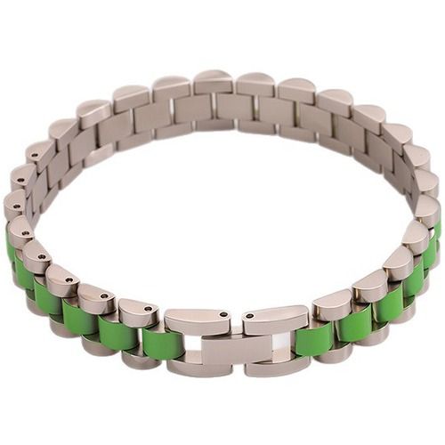 ***COI Titanium Black/Red/Green/Pink/Blue/Purple/White Silver Bracelet With Steel Clasp(Length: 8.27 inches)-01319BB