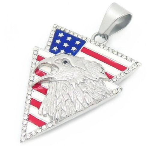 ***COI Titanium American Flag Eagle Pendant-01332BB