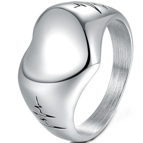 ***COI Titanium Heartbeat & Heart Ring-01367BB