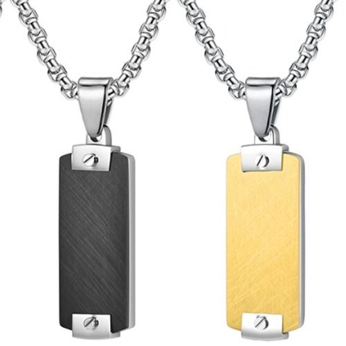 ***COI Titanium Black/Gold Tone/Blue Silver Tag Pendant-01434BB