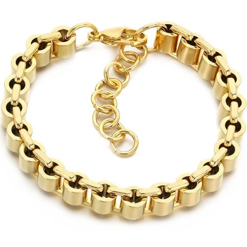 ***COI Titanium Black/Gold Tone/Silver Bracelet With Steel Clasp(Length: 8.66 inches)-01492BB