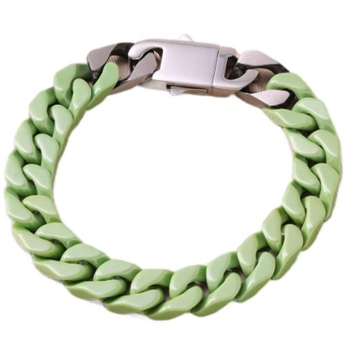 ***COI Titanium Green Ceramic Bracelet With Steel Clasp(Length: 8.66 inches)-01511BB