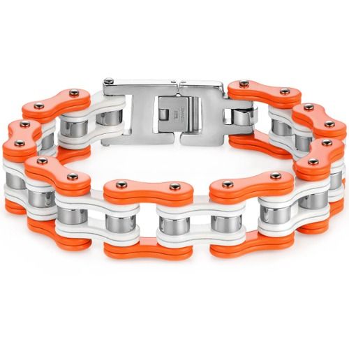 ***COI Titanium Black/Silver Ceramic Bracelet With Steel Clasp(Length: 8.66 inches)-01522BB