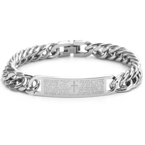 ***COI Titanium Cross Prayer Bracelet With Steel Clasp(Length: 9.06 inches)-01566BB