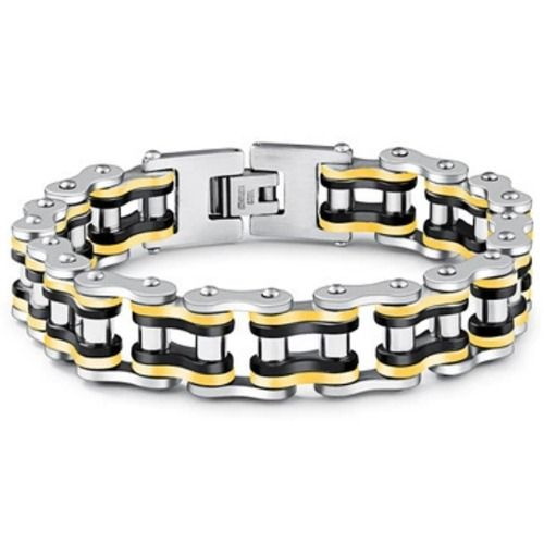 ***COI Titanium Black Silver Ceramic Bracelet With Steel Clasp(Length: 8.27 inches)-01575BB