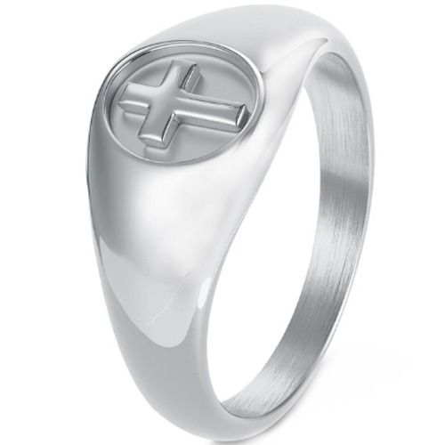 ***COI Titanium Black/Gold Tone/Silver Cross Ring-01624BB