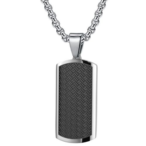 ***COI Titanium Black/Gold Tone Silver Tag Pendant-01628BB