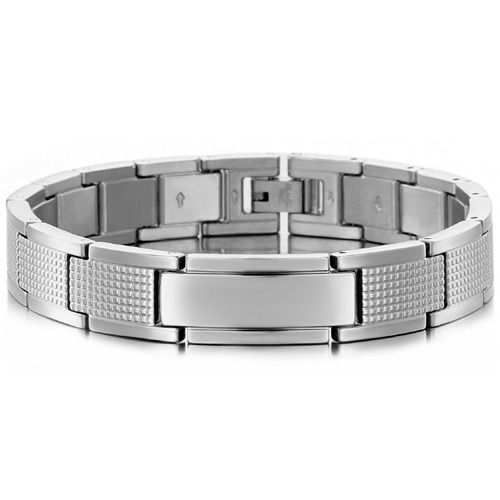 ***COI Titanium Black/Gold Tone/Silver Bracelet With Steel Clasp(Length: 8.07 inches)-01709BB