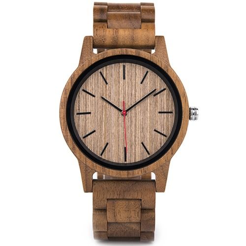 COI Black Titanium Koa Wood Watch With Steel Clasp(Length: 8.66 inches)-01799BB