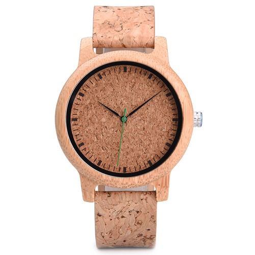 COI Titanium Koa Wood Genuine Leather Watch With Steel Clasp(Length: 8.27 inches)-01808BB