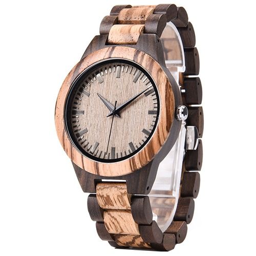 COI Titanium Koa Wood Watch With Steel Clasp(Length: 7.87 inches)-01810BB