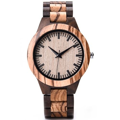 COI Titanium Koa Wood Watch With Steel Clasp(Length: 7.87 inches)-01811BB