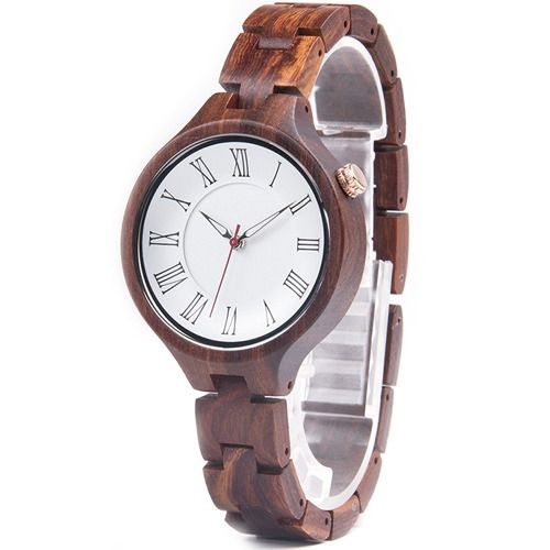 COI Titanium Koa Wood Watch With Steel Clasp(Length: 8.07 inches)-01812BB