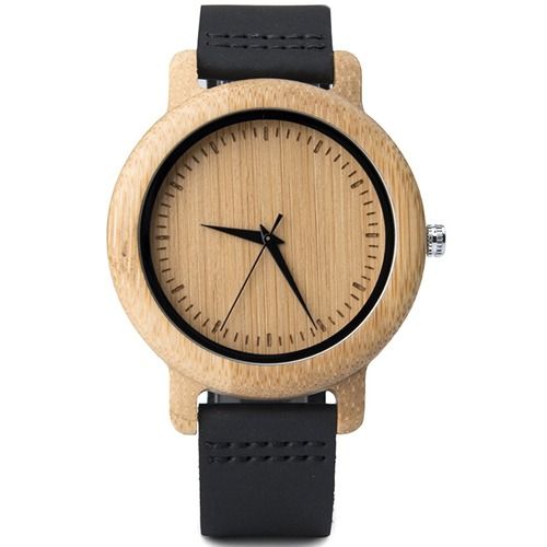 COI Titanium Koa Wood Genuine Leather Watch With Steel Clasp(Length: 8.27 inches)-01820BB